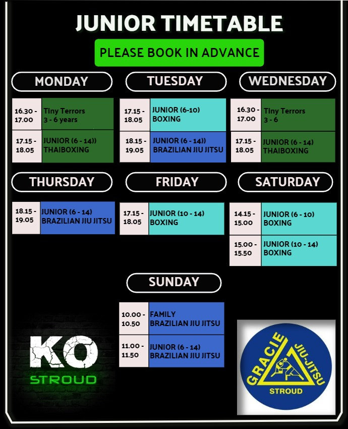 Junior timetable 10 May 2021